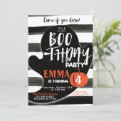 Ghost Halloween Boothday Party Birthday Invitation Kaart (Staand voorkant)