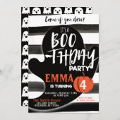 Ghost Halloween Boothday Party Birthday Invitation Kaart (Voorkant / Achterkant)