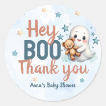 Ghost Halloween Boy Baby shower Custom Bedankt