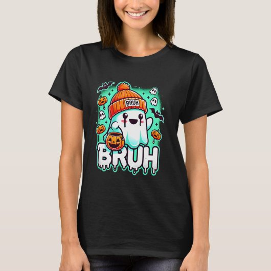 Ghost Halloween Bruh Schattige Ghost Trick or trea T-shirt (Voorkant)