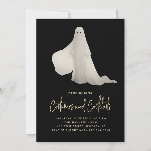 Ghost Halloween Cocktail Feest Uitnodiging (Voorkant)