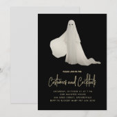 Ghost Halloween Cocktail Feest Uitnodiging (Voorkant / Achterkant)