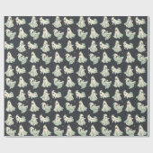 Ghost Halloween Dark Spooky Wrapping Paper Cadeaupapier (Vlak)