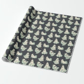 Ghost Halloween Dark Spooky Wrapping Paper Cadeaupapier (Uitgerold)