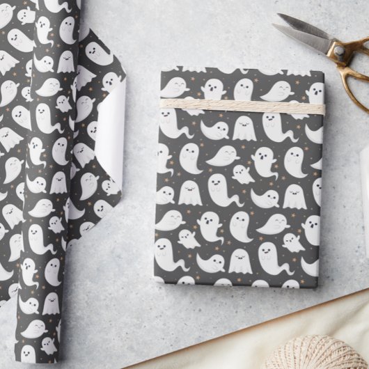 Ghost Halloween Dark Spooky Wrapping Paper Cadeaupapier