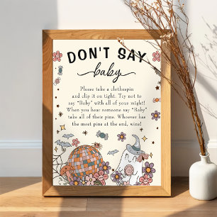 Ghost Halloween "Don't Say Baby" Baby shower spel Poster