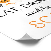 Ghost Halloween Eat Drink be Scary Party Sign Poster (Hoek)