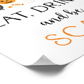 Ghost Halloween Eat Drink be Scary Party Sign Poster (Hoek)