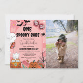 Ghost Halloween een spooky babe Groovy Verjaardag Kaart (Voorkant)