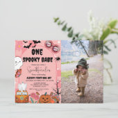 Ghost Halloween een spooky babe Groovy Verjaardag Kaart (Staand voorkant)