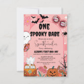 Ghost Halloween een spooky babe Groovy Verjaardag Kaart (Voorkant)