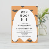 Ghost Halloween elk jaar uitnodiging voor geboorte (Staand voorkant)