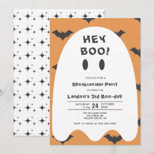 Ghost Halloween elk jaar uitnodiging voor geboorte