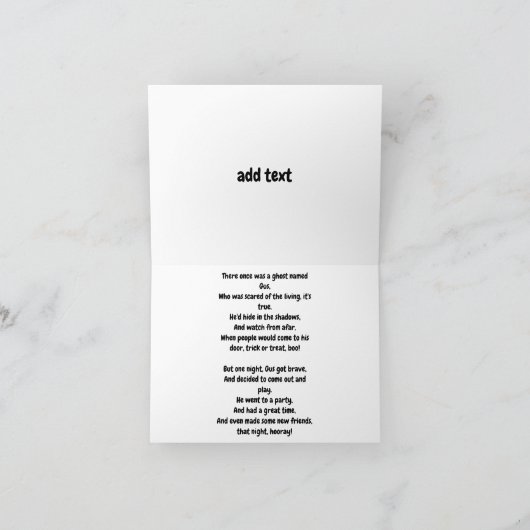 Ghost Halloween en Pumpkin Kaart (Binnen)