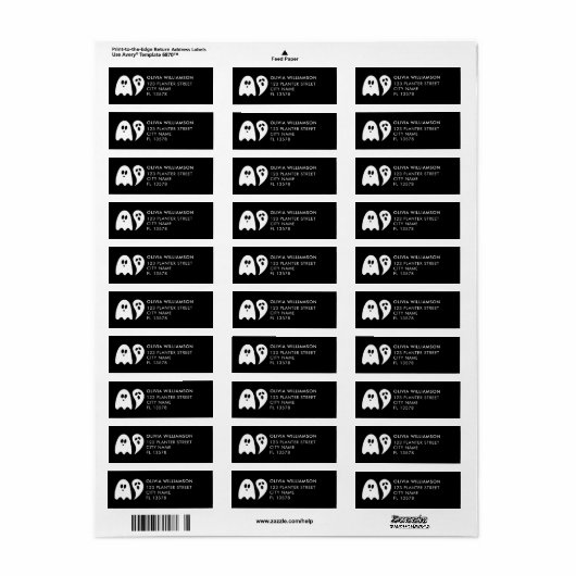 Ghost Halloween Etiket (Full Sheet)