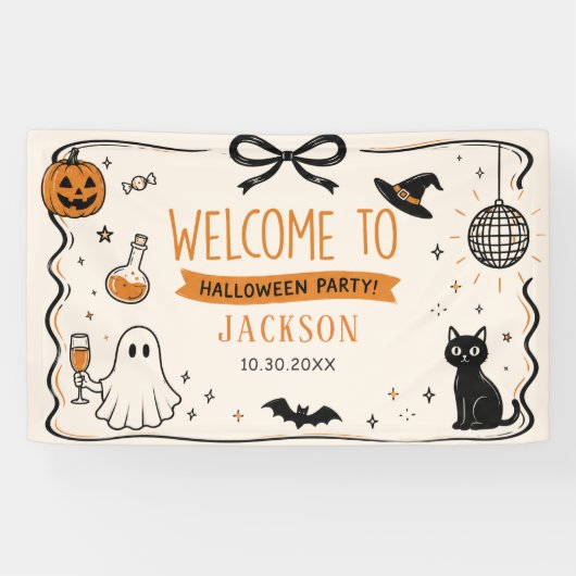 Ghost Halloween-feest Spandoek (Horizontaal)