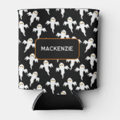 Ghost Halloween gepersonaliseerd zwart en wit Blikjeskoeler (Voorkant)