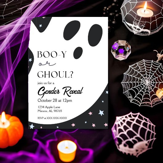 Ghost Halloween Geslacht Onthulling Uitnodiging