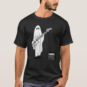 Ghost Halloween Grappig Spelen Gitaar Liefhebber H T-shirt