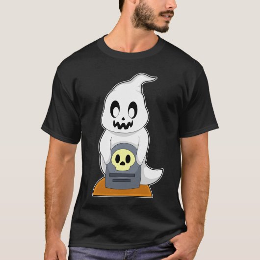 Ghost Halloween Grave T-shirt (Voorkant)