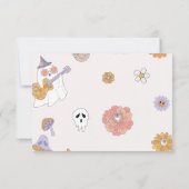 Ghost Halloween Groovy Verjaardag Foto Bedankkaart (Achterkant)