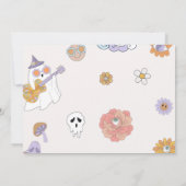 Ghost Halloween Groovy Verjaardag Let's Go Ghouls Kaart (Achterkant)