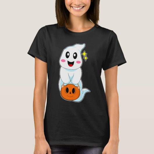 Ghost Halloween Handtas Pompoen T-shirt (Voorkant)