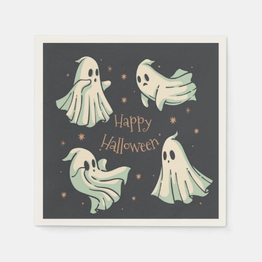 Ghost Halloween Happy Halloween Servet (Voorkant)