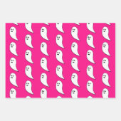 Ghost Halloween heet roze wit schattig patroon Inpakpapier Vel (Voorkant 3)
