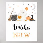 Ghost Halloween Heksen Brew Drinken Teken Poster (Voorkant)