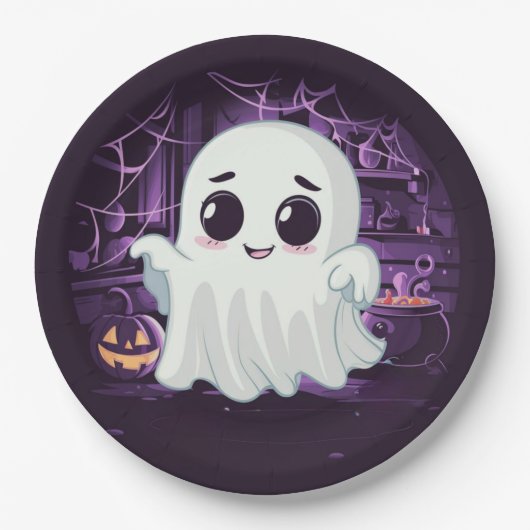 Ghost Halloween Illustratie Papier Bord (Voorkant)