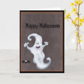 Ghost Halloween Kaart (Gele Bloem)