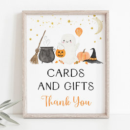 Ghost Halloween Kaarten & Gifts Party Sign Poster