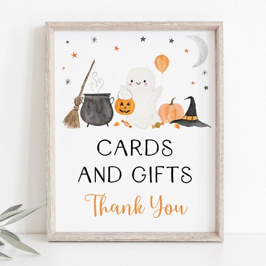 Ghost Halloween Kaarten & Gifts Party Sign Poster