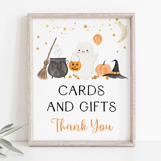 Ghost Halloween Kaarten & Gifts Party Sign Poster