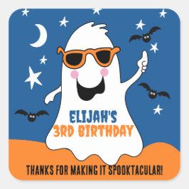 Ghost Halloween Kids Verjaardag Schattige Vierkante Sticker