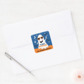 Ghost Halloween Kids Verjaardag Schattige Vierkante Sticker (Envelop)
