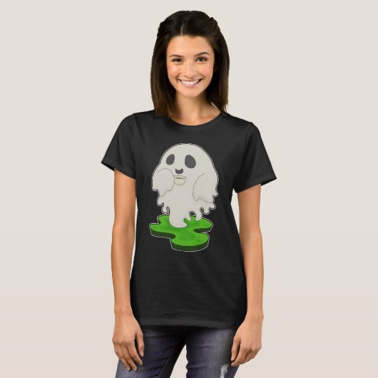 Ghost Halloween Koffie T-shirt (Voorkant volledig)
