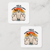 Ghost Halloween kostuum Grappig boek Vierkante Visitekaartje (Voorkant / Achterkant)