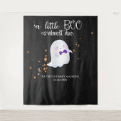 Ghost Halloween Little Boo Baby shower Backdrop Wandkleed (Voorkant)
