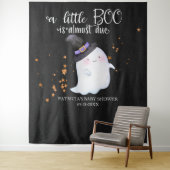 Ghost Halloween Little Boo Baby shower Backdrop Wandkleed (In situ)
