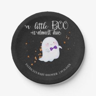 Ghost Halloween Little Boo Boy Baby shower Papieren Bordje