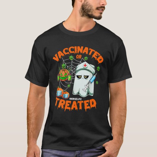 Ghost Halloween N gevaccineerd of behandeld T-shirt (Voorkant)