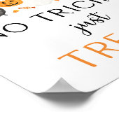 Ghost Halloween No Tricks behandelt alleen gebaren Poster (Hoek)