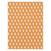 Ghost Halloween oranje wit schattig patroon Tafelkleed (Voorkant)