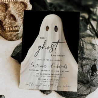Ghost Halloween Party Invitation Grappige Cocktail Kaart