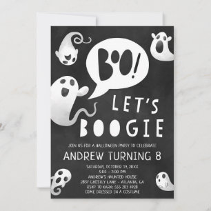 Ghost Halloween Party Invitation - Lets Boogie Kaart