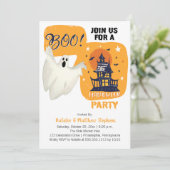 Ghost Halloween Party Kaart (Staand voorkant)