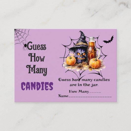 Ghost Halloween raad hoeveel Snoepjes er spelen Informatiekaartje (Voorkant)
