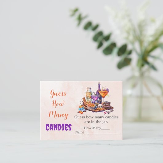 Ghost Halloween raad hoeveel Snoepjes er spelen Informatiekaartje (Staand voorkant)